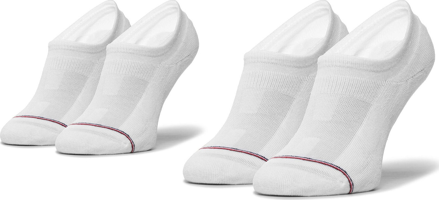 Sada 2 párů pánských nízkých ponožek Tommy Hilfiger 100001095 White 300