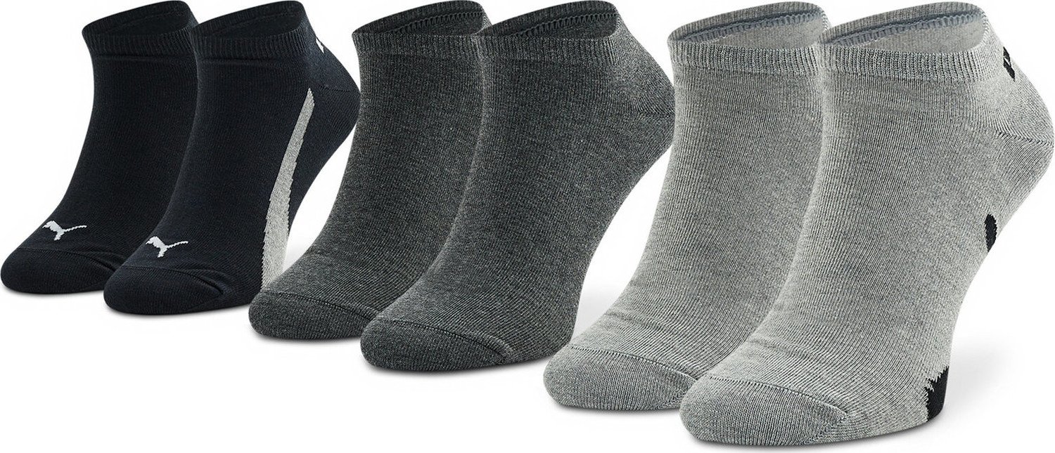 Sada 3 párů nízkých ponožek unisex Puma Lifestyle 907951 01 Black/White