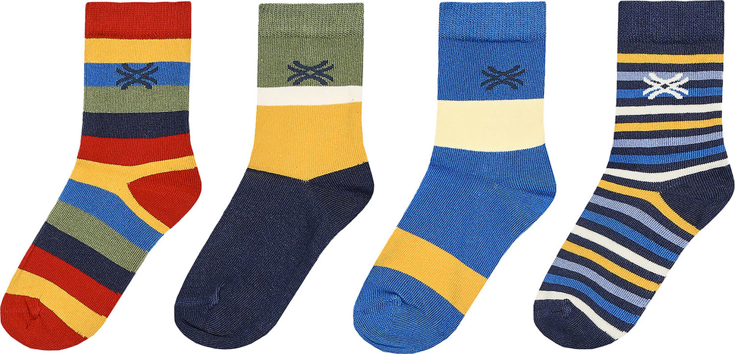 Sada 4 párů dětských vysokých ponožek United Colors Of Benetton 6AO307026 907
