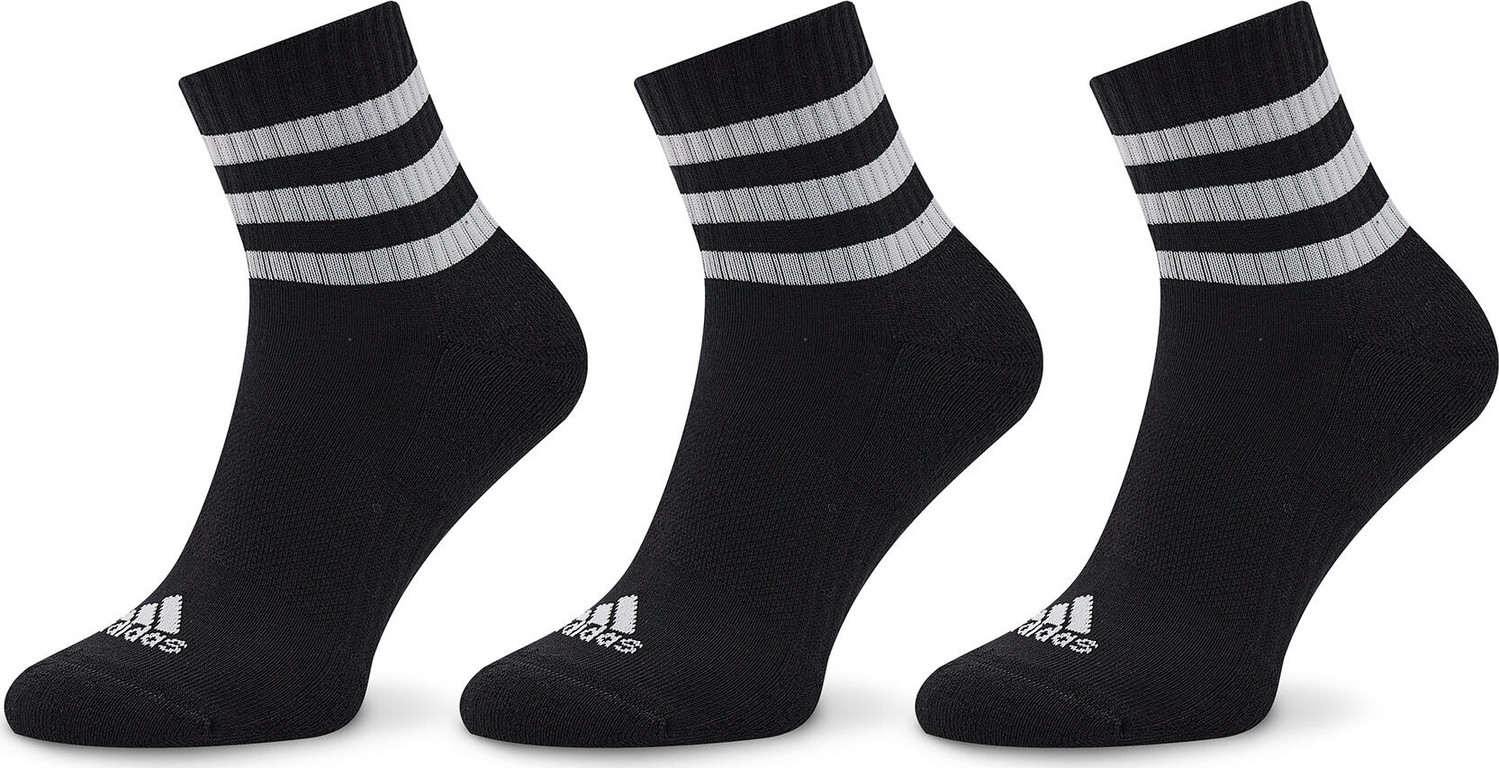 Sada 3 párů vysokých ponožek unisex adidas 3S C Spw Mid 3P IC1317 Black/White