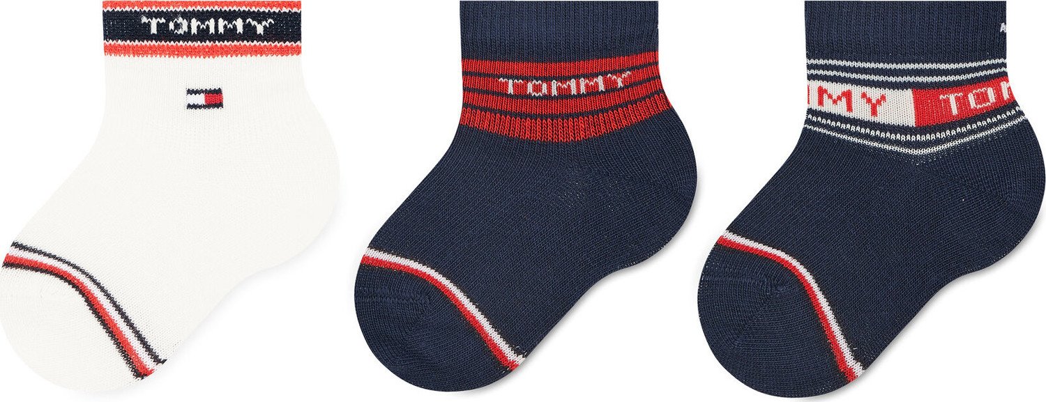 Sada 3 párů dětských vysokých ponožek Tommy Hilfiger 701220278 Original 001