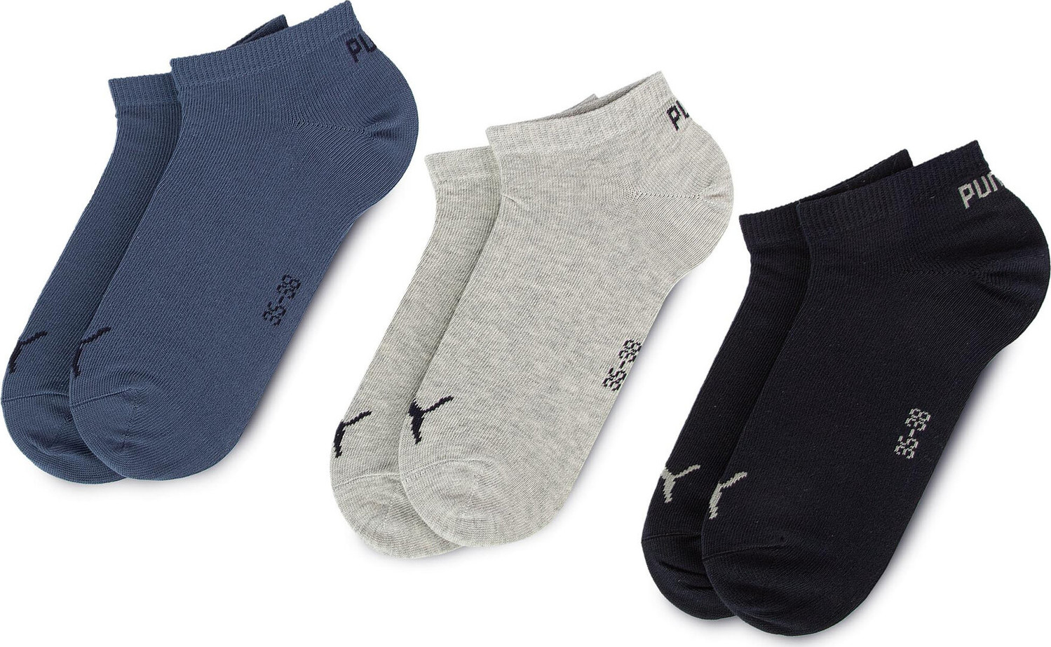 Sada 3 párů dámských vysokých ponožek Puma 261080001 Navy/Grey/Nightshadow Blue 532