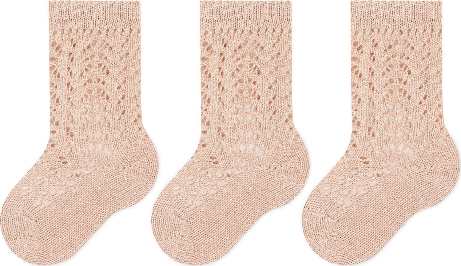 Sada 3 párů dětských vysokých ponožek Condor 2.518/2 Old Rose 0544