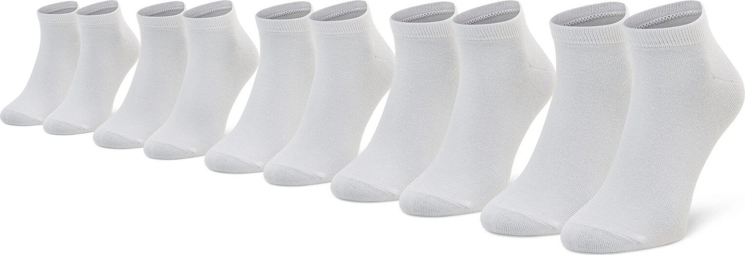 Sada 5 párů pánských nízkých ponožek Jack&Jones Jacbasic 12206139 White With Detail