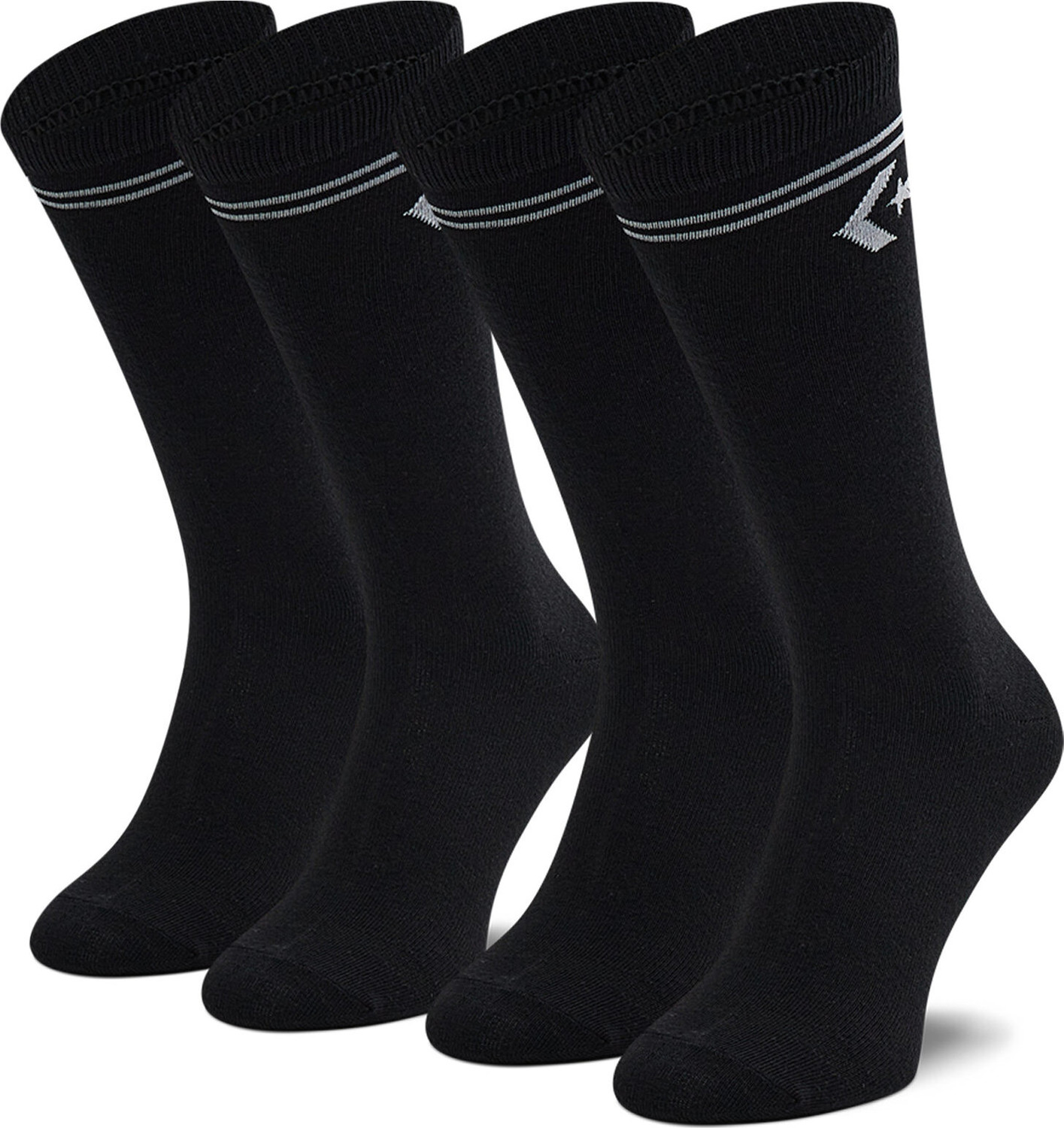 Sada 2 párů pánských vysokých ponožek Converse E1025B-2010 r.39-42 Černá