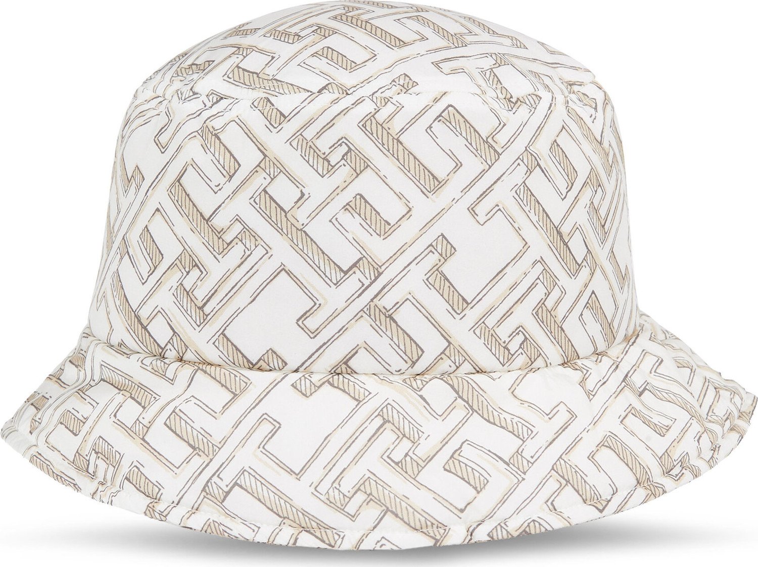 Klobouk Tommy Hilfiger Monogram All Over Bucket Hat AW0AW15296 Cashmere Creme ABH
