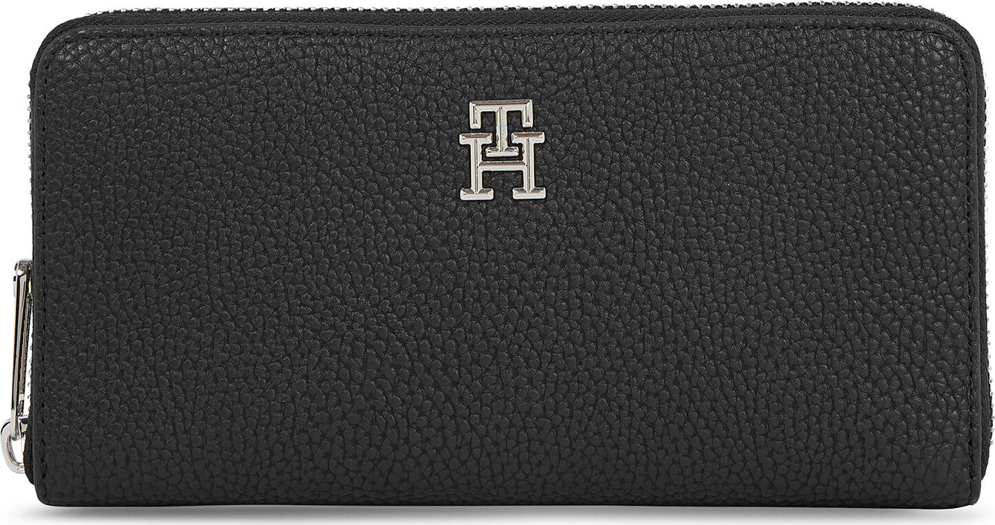 Velká dámská peněženka Tommy Hilfiger Th Emblem Large Za AW0AW15181 Black BDS