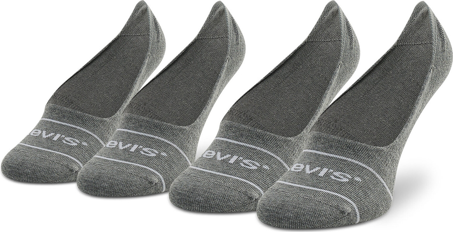 Sada 2 párů kotníkových ponožek unisex Levi's® 701219508 Grey Melange