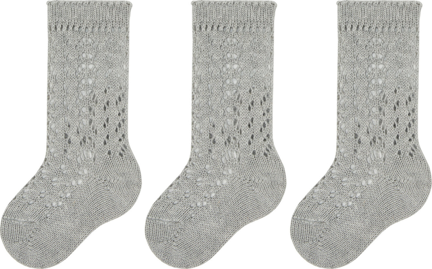 Sada 3 párů dětských vysokých ponožek Condor 2.518/2 Aluminium 0221