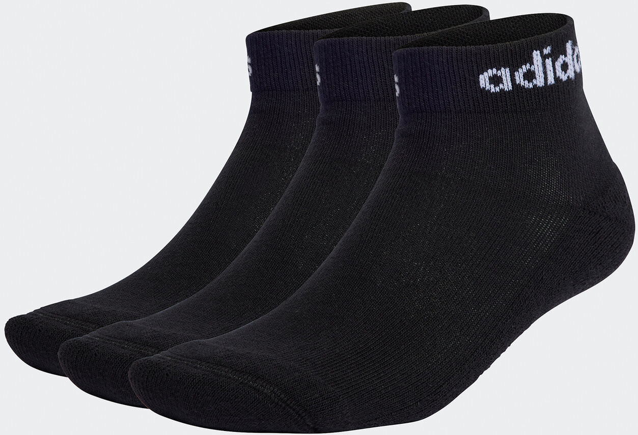 Nízké ponožky Unisex adidas Linear Ankle Socks Cushioned Socks 3 Pairs IC1303 black/white