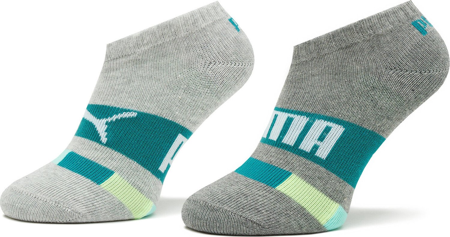 Sada 2 párů dětských nízkých ponožek Puma Kids Seasonal Sneaker 2P 938008 Grey Combo 02