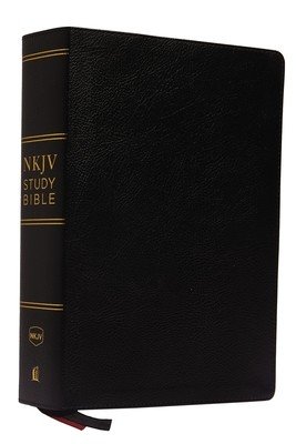 NKJV Study Bible, Premium Bonded Leather, Black, Red Letter Edition, Comfort Print: The Complete Resource for Studying God's Word (Thomas Nelson)(Bonded Leather)