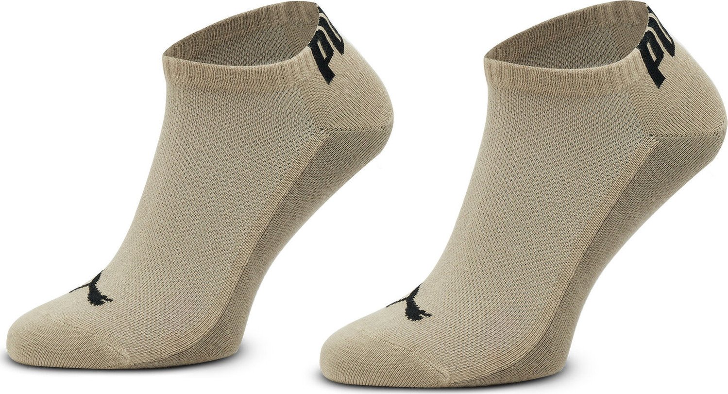 Sada 2 párů pánských nízkých ponožek Puma Men Back Logo Sneaker 2P 938011 Beige Combo 03