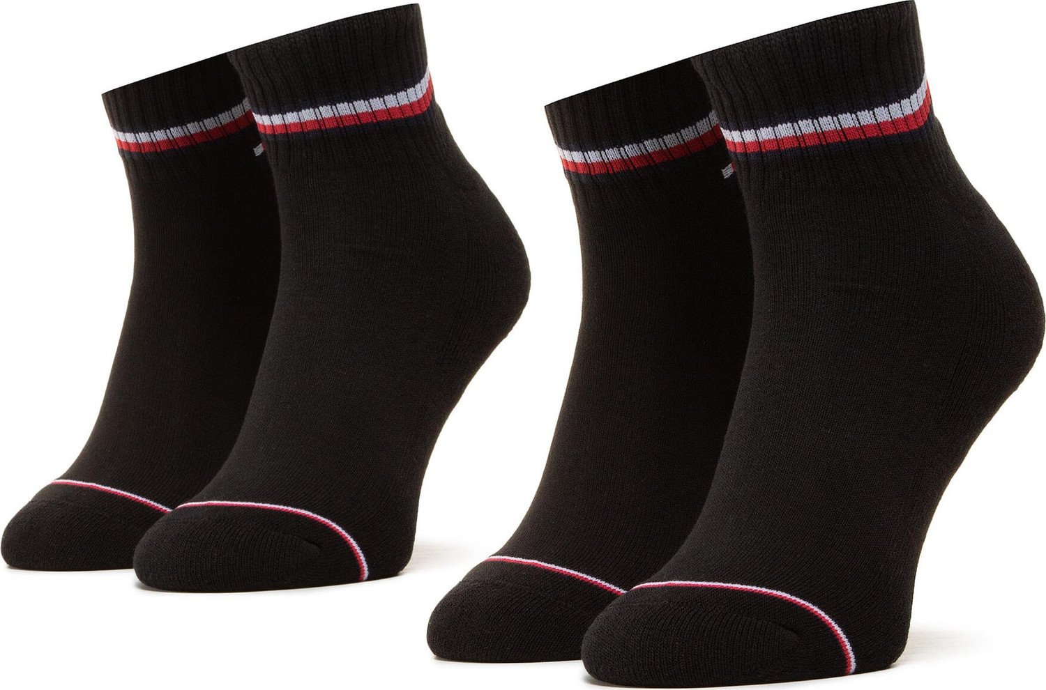 Sada 2 párů pánských vysokých ponožek Tommy Hilfiger 100001094 Black 200