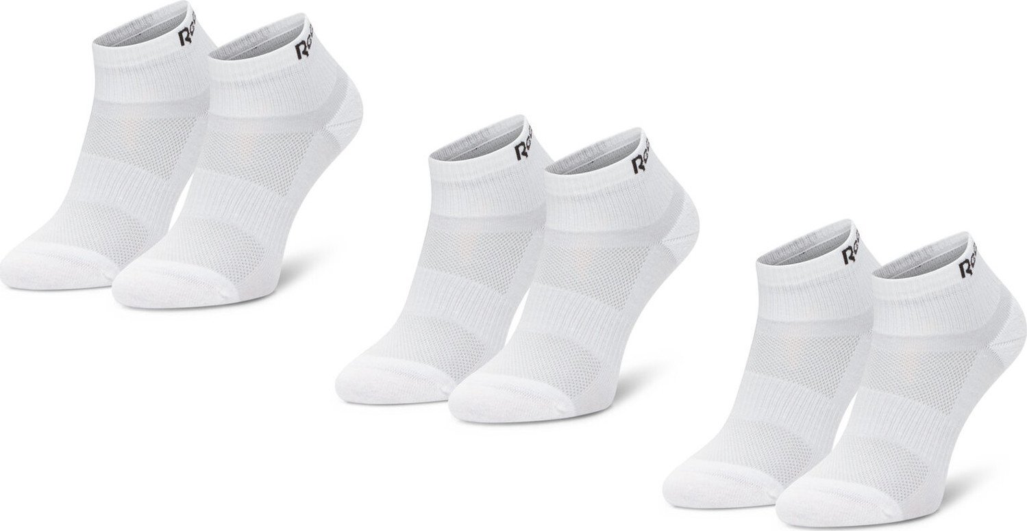 Sada 3 párů nízkých ponožek unisex Reebok Te Ank Sock 3P GH0420 White