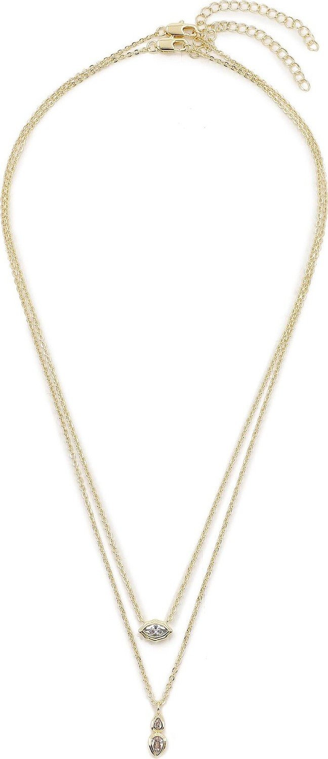 Sada 2 náhrdelníků Luv AJ Stellar Bezel Charm Necklace Set HOL22-N-SBCN-G Gold