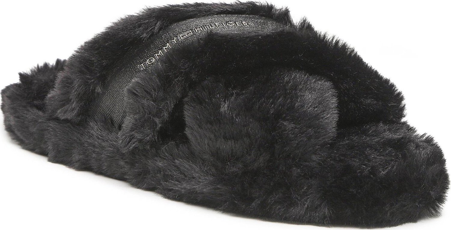 Bačkory Tommy Hilfiger Fur Home Slippers Wiht Straps FW0FW06889 Black BDS