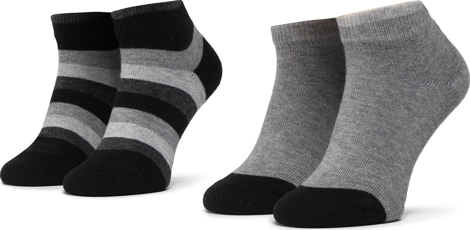 Sada 2 párů dětských nízkých ponožek Tommy Hilfiger 354010001 Black 200