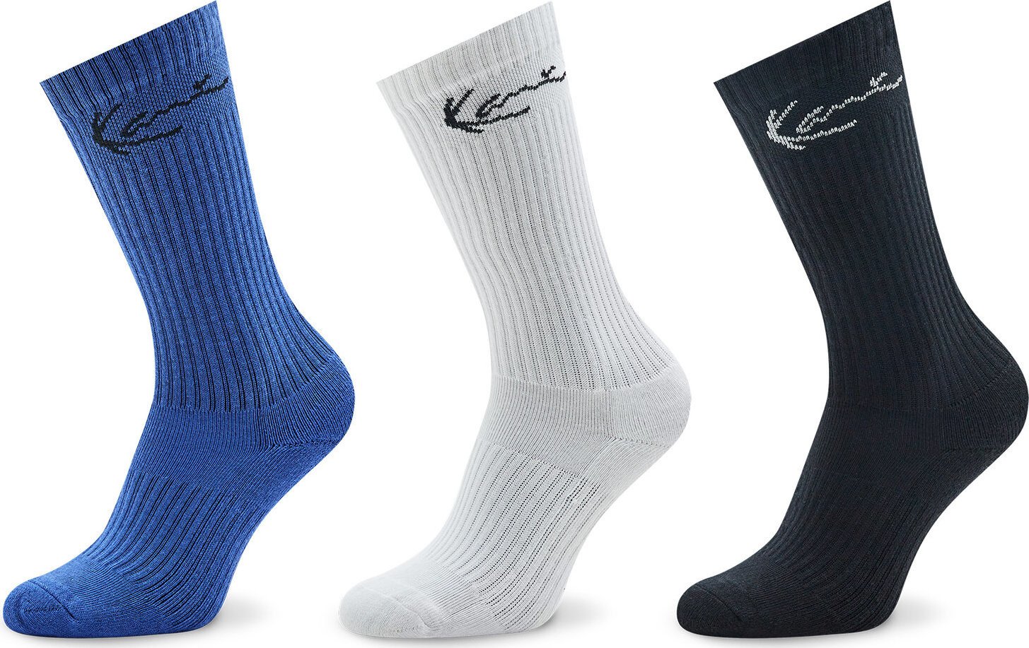 Sada 3 párů vysokých ponožek unisex Karl Kani Signature 3-Pack Sock 3003956 Blue/White/Black