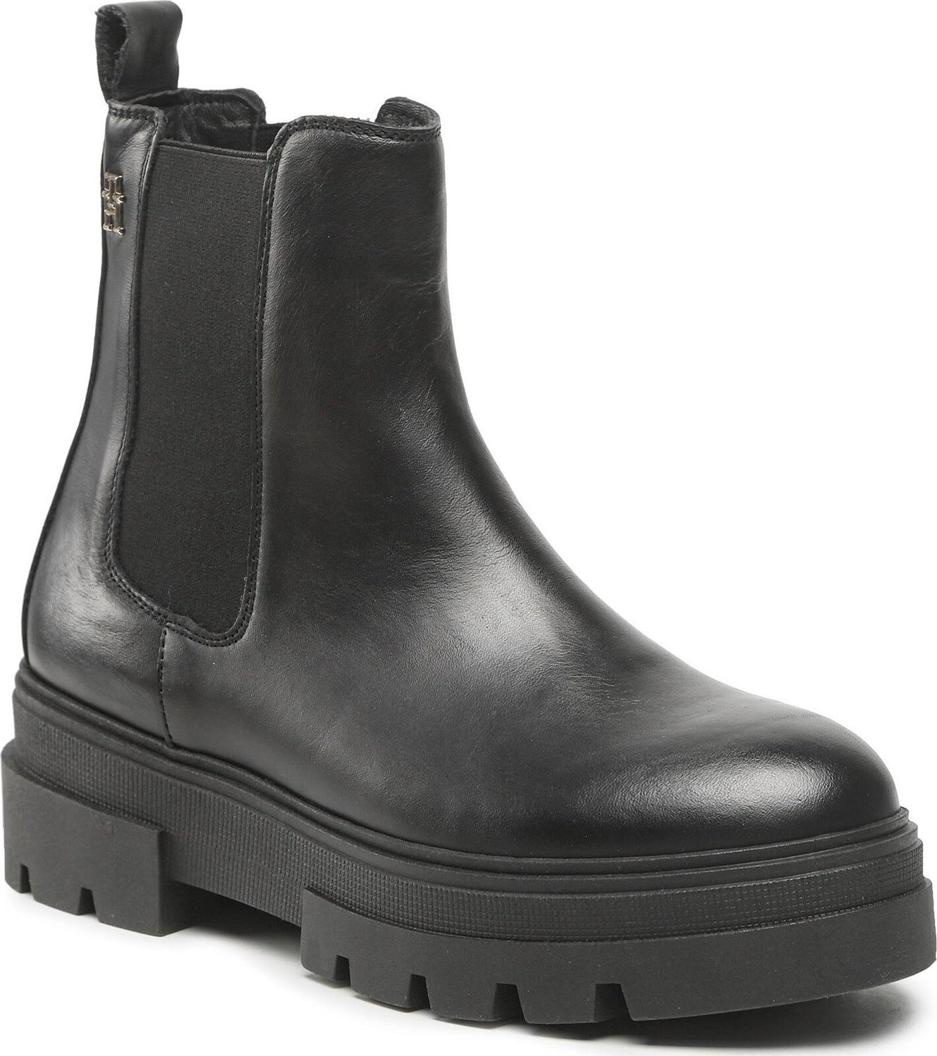 Kotníková obuv s elastickým prvkem Tommy Hilfiger Monochromatic Chelsea Boot FW0FW06899 Black BDS