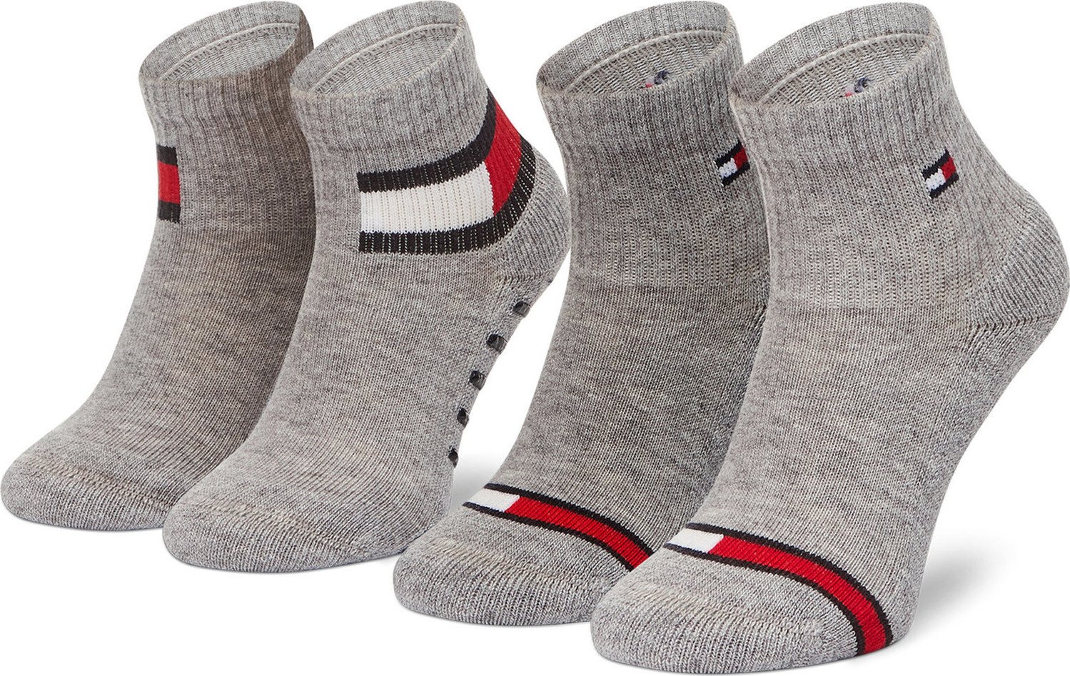 Sada 2 párů dětských vysokých ponožek Tommy Hilfiger 100002319 Light Grey Melange 002