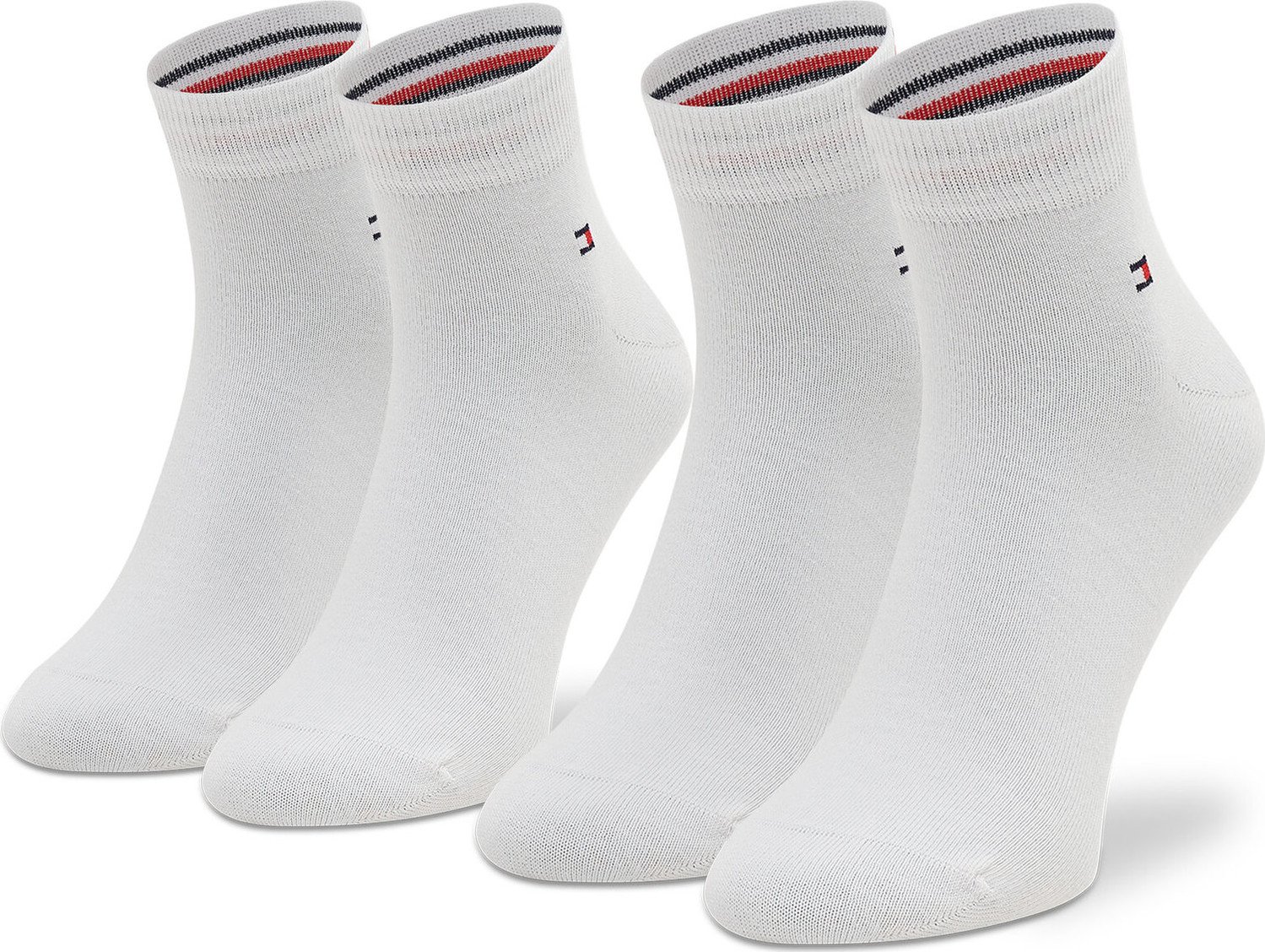 Sada 2 párů nízkých ponožek unisex Tommy Hilfiger 342025001 White 300