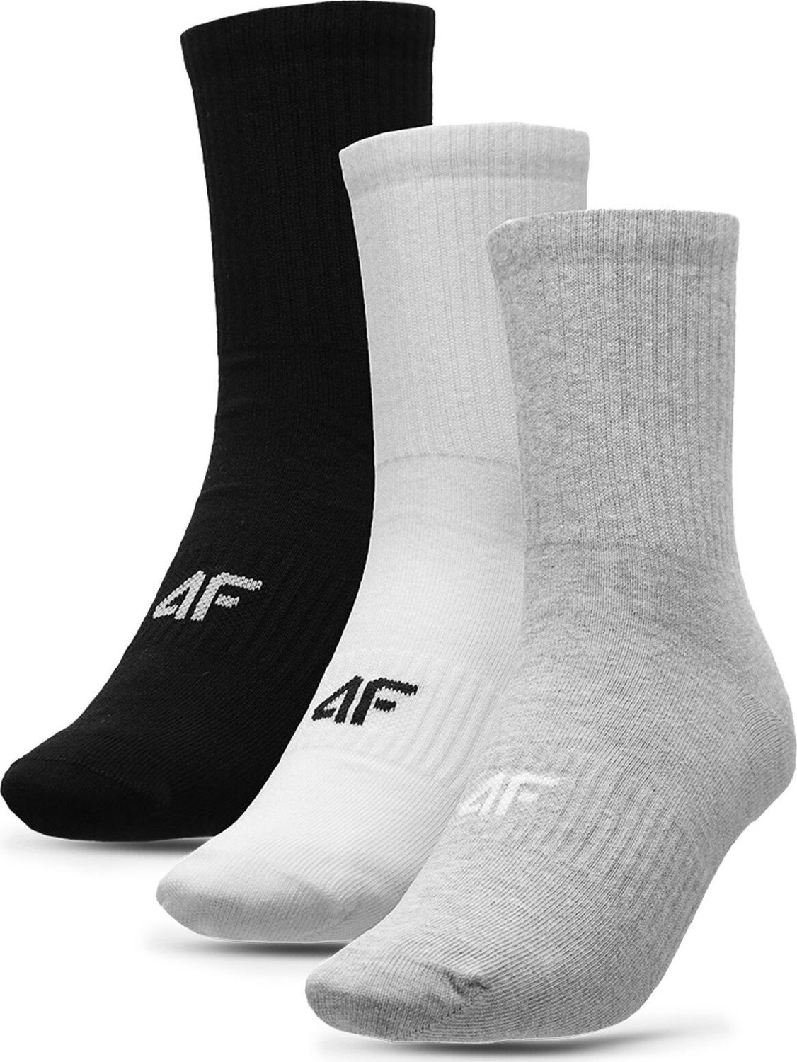 Sada 3 párů pánských vysokých ponožek 4F 4FAW23USOCM205 90S