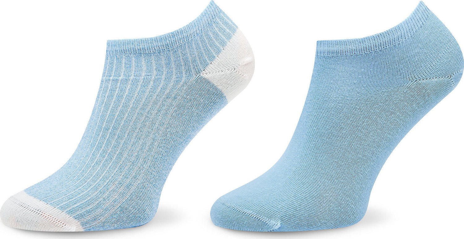 Sada 2 párů dámských nízkých ponožek Tommy Hilfiger 701222651 Light Blue 001