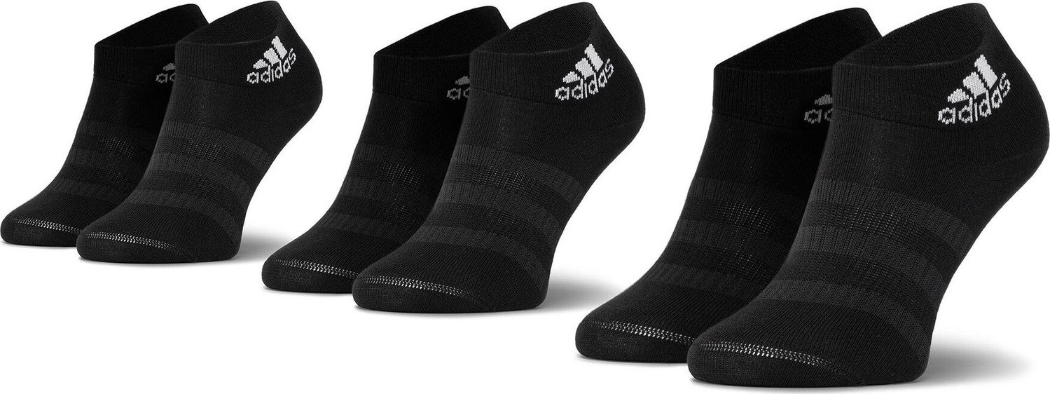 Sada 3 párů nízkých ponožek unisex adidas Light Ank 3Pp DZ9436 Black/Black/Black
