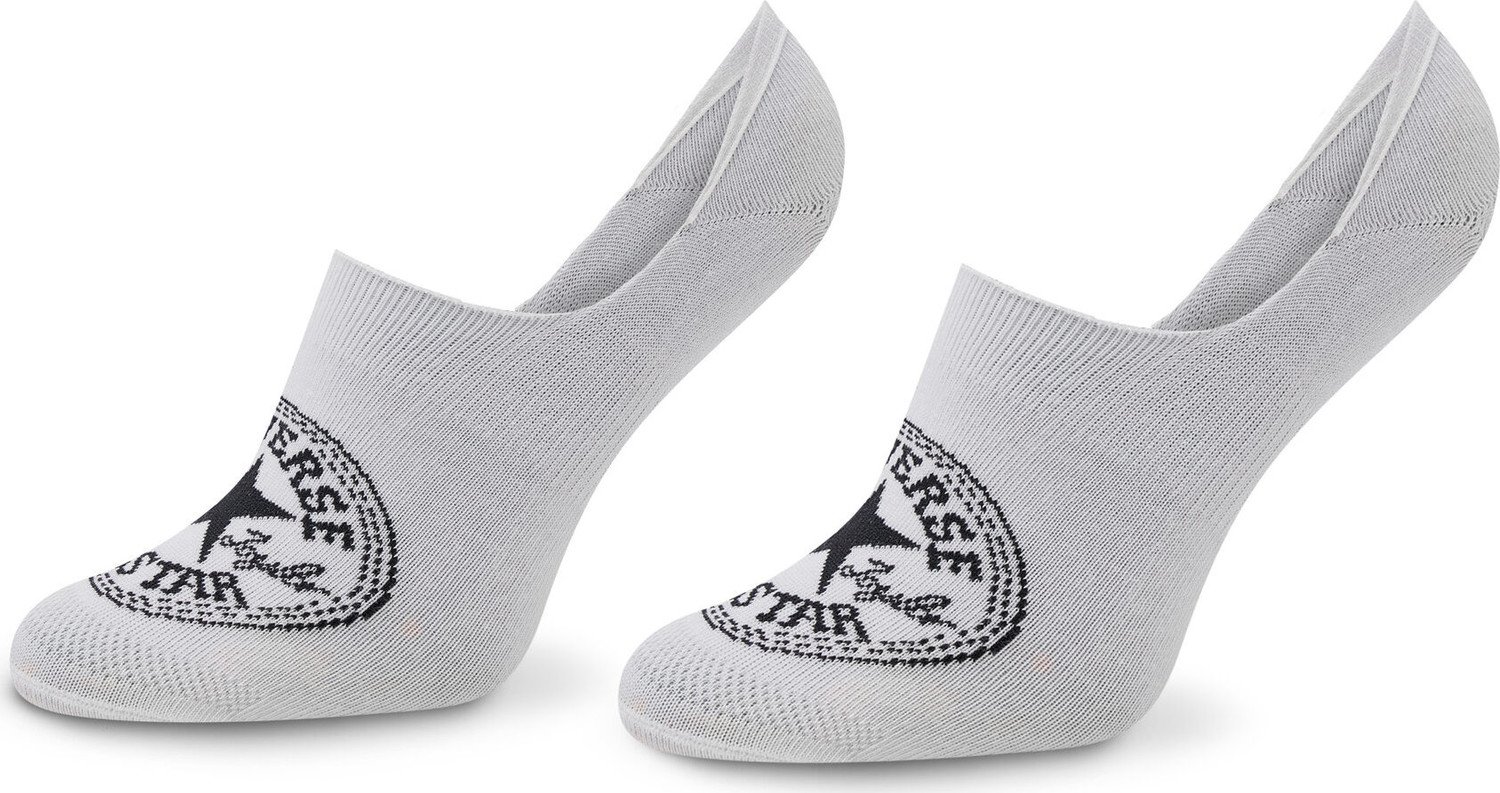 Sada 2 párů kotníkových ponožek unisex Converse E1138W-2010 Bílá