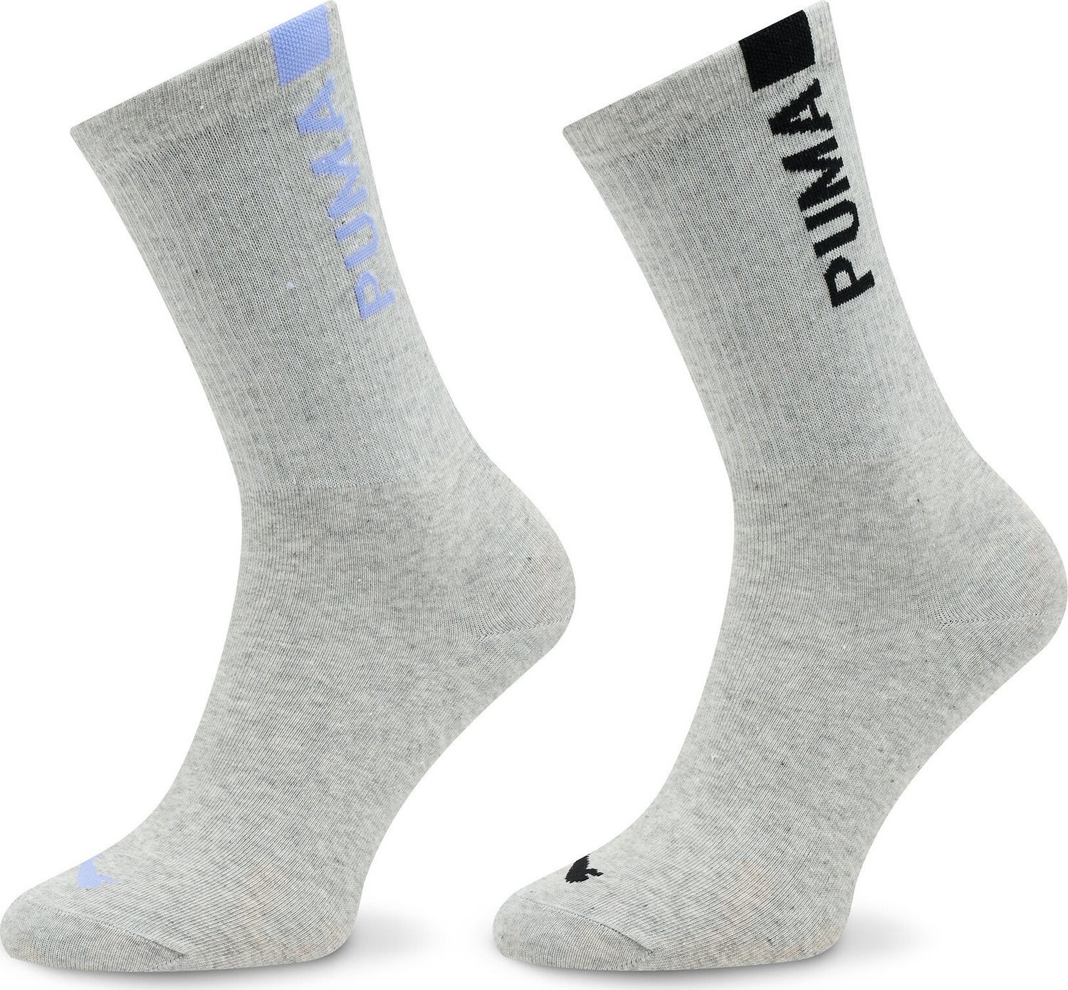 Sada 2 párů dámských vysokých ponožek Puma Women Slouch Sock 2P 938005 Grey Melange / Purple 03