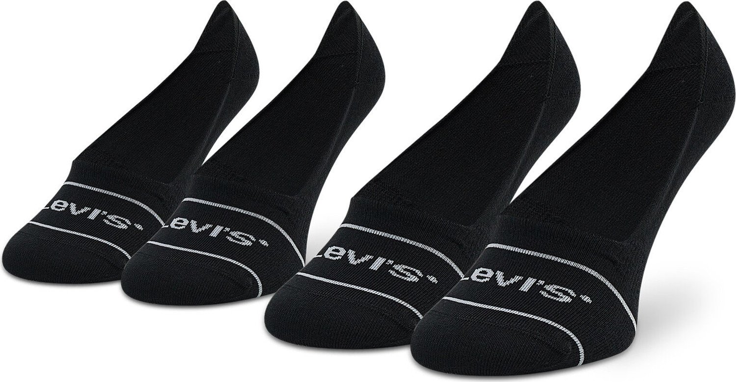 Sada 2 párů kotníkových ponožek unisex Levi's® 701219508 Black