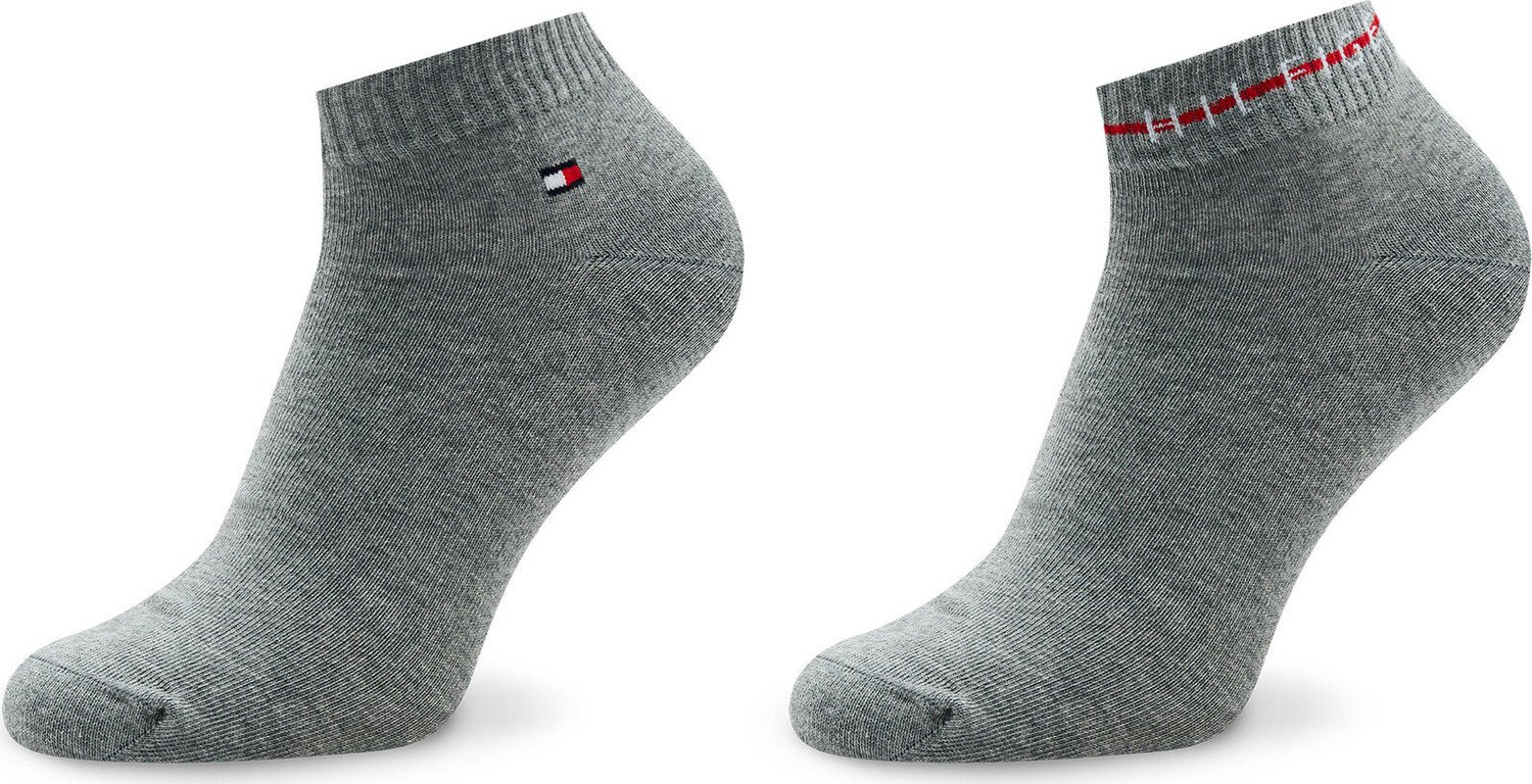 Sada 2 párů pánských nízkých ponožek Tommy Hilfiger 701222187 Grey Melange 002
