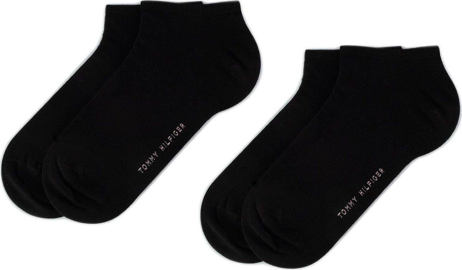Sada 2 párů dámských nízkých ponožek Tommy Hilfiger 343024001 Black 200