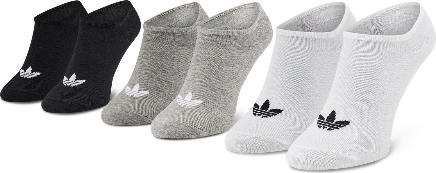 Sada 3 párů nízkých ponožek unisex adidas Trefoil Liner FT8524 White/Black