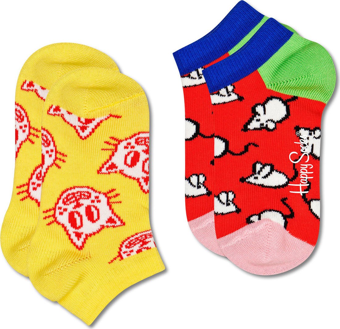 Sada 2 párů dětských nízkých ponožek Happy Socks KCMO02-2200 Barevná
