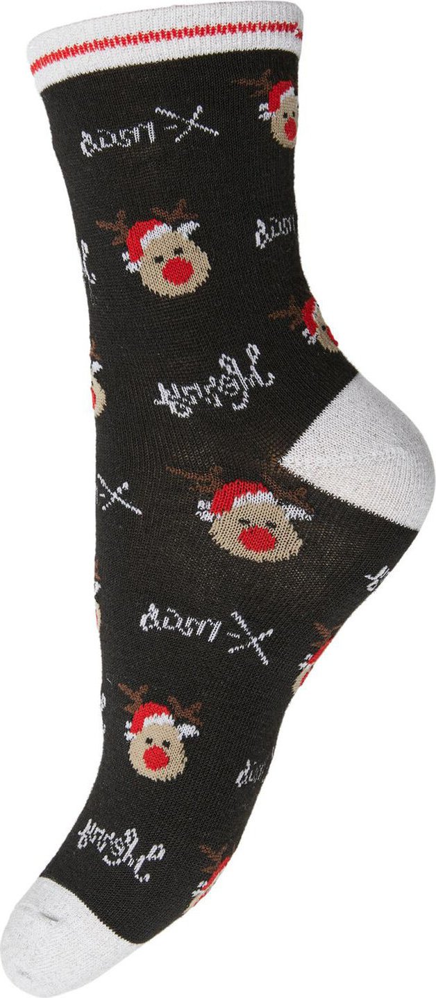 Dámské klasické ponožky Pieces Atya 17132802 Black/Merry X-ma