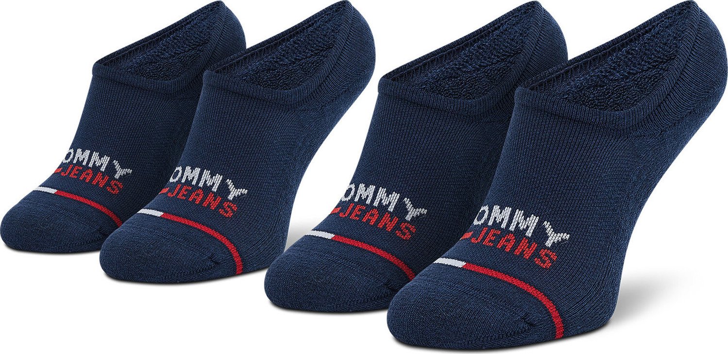 Sada 2 párů kotníkových ponožek unisex Tommy Jeans 701218958 Navy 002