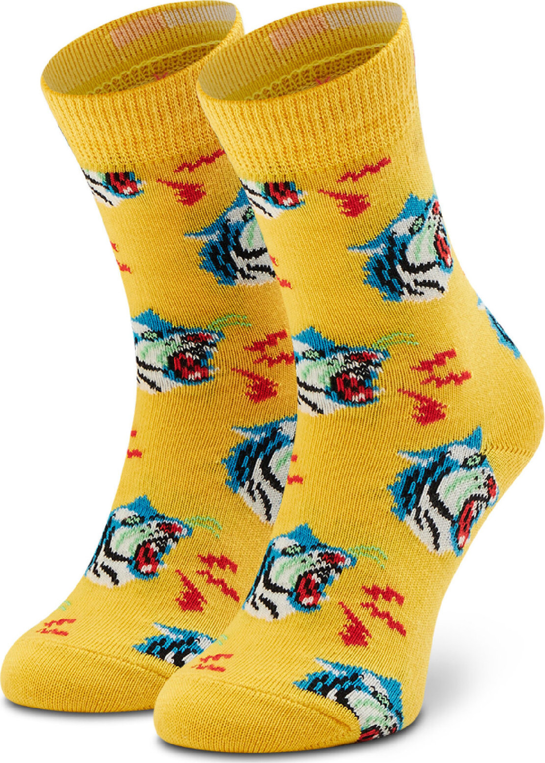 Vysoké dětské ponožky Happy Socks KTIG01-2200 Žlutá