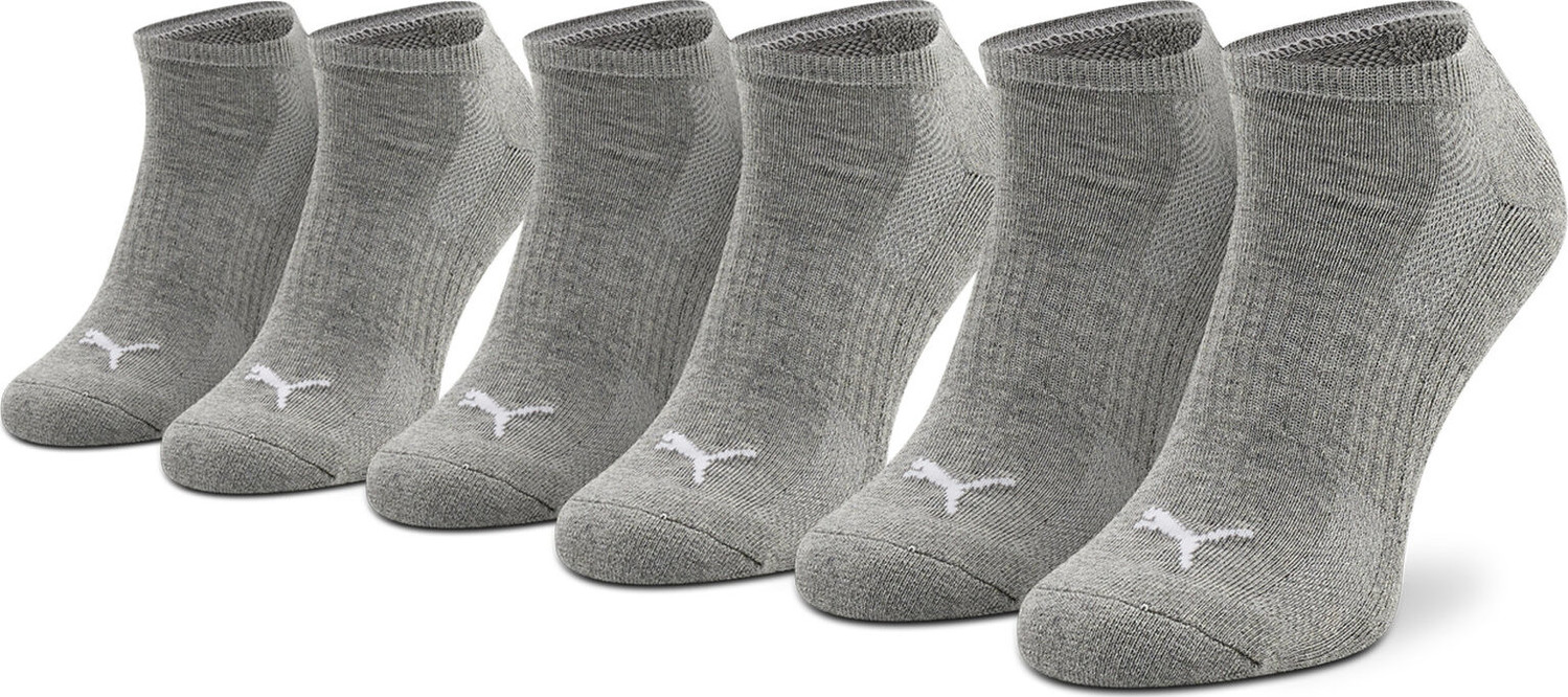 Sada 3 párů nízkých ponožek unisex Puma 907942 03 Middie Grey Melange