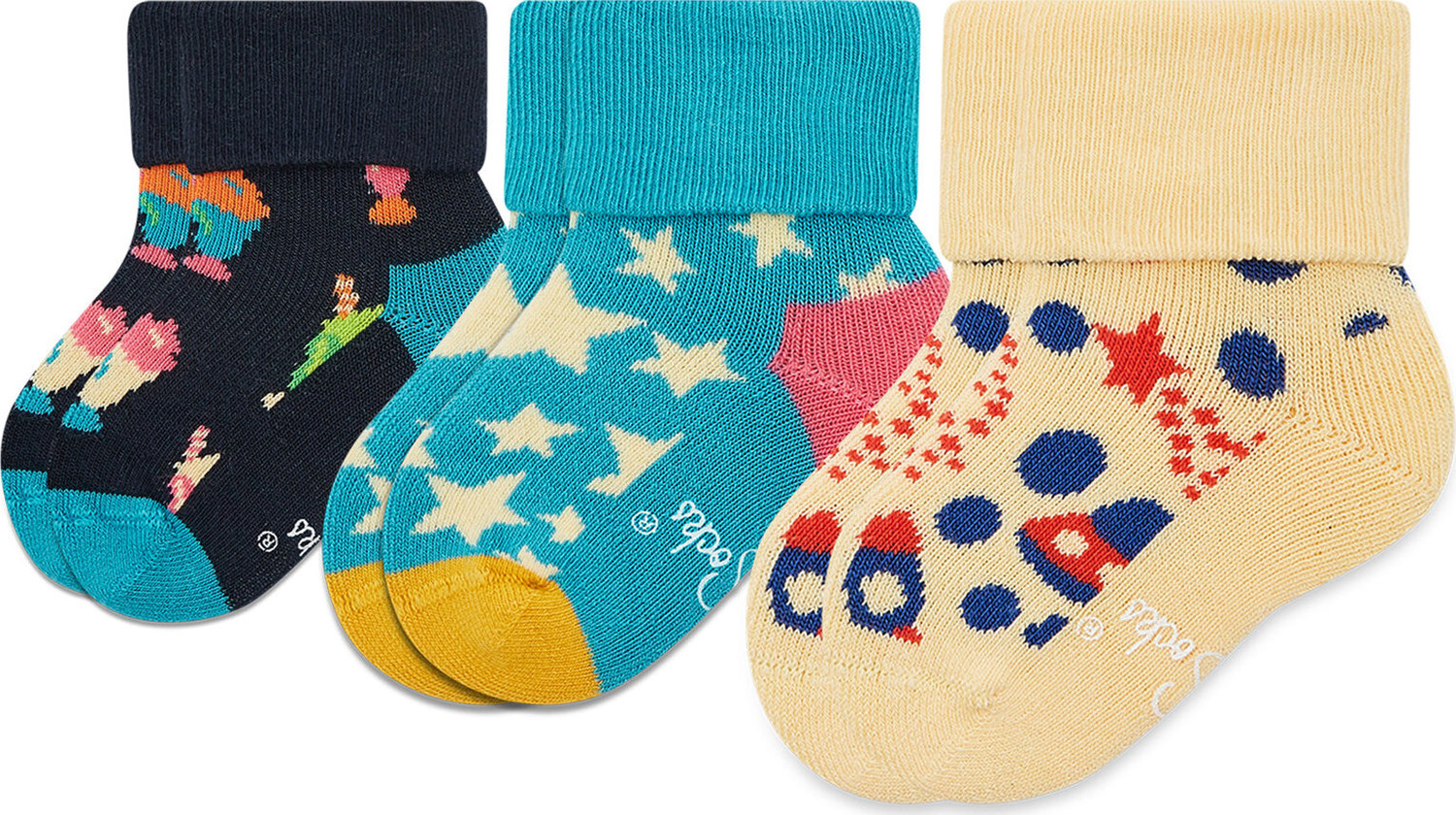 Sada 4 párů dětských vysokých ponožek Happy Socks XKFNT08-6500 Kolorowy