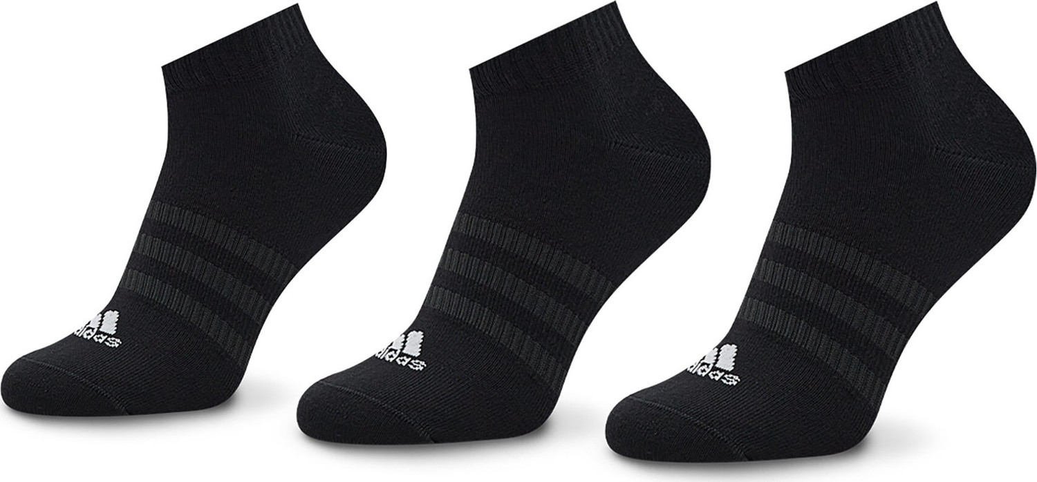 Sada 3 párů nízkých ponožek unisex adidas Thin And Light IC1336 Black/White