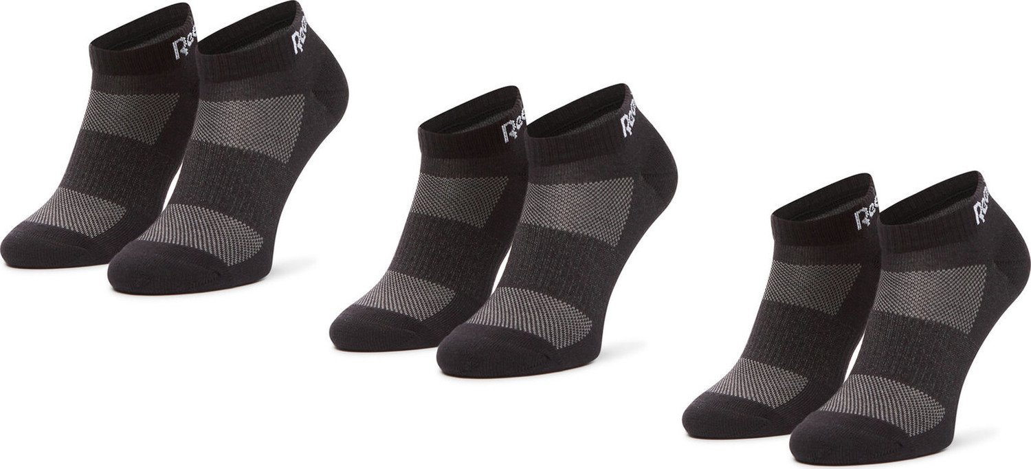 Sada 3 párů nízkých ponožek unisex Reebok Te Low Cut Sock 3P GH0408 Black
