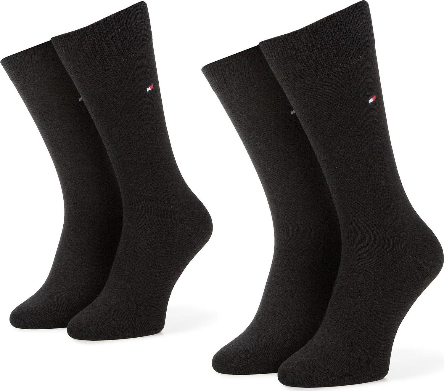 Sada 2 párů pánských vysokých ponožek Tommy Hilfiger 371111 Black 200