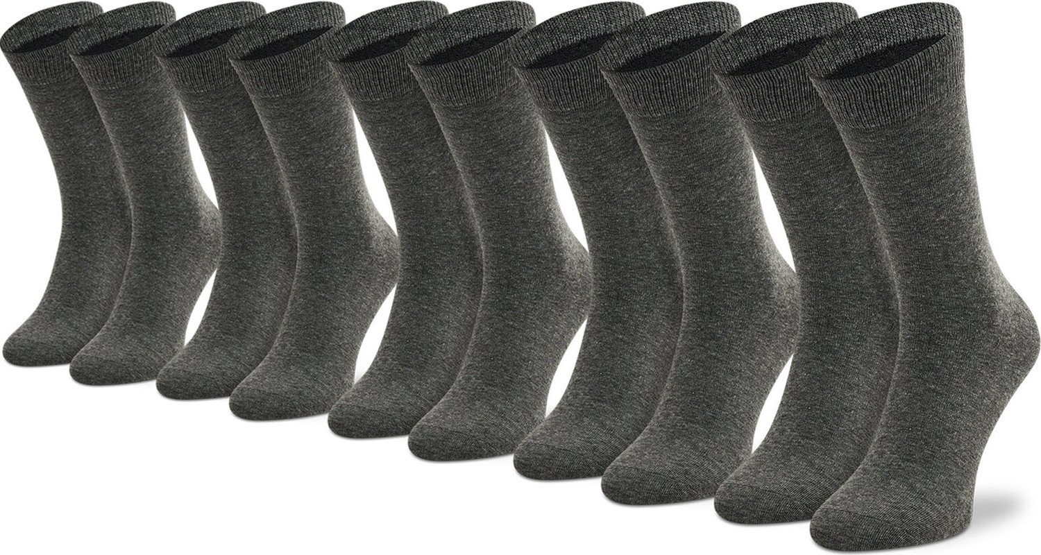 Sada 5 párů pánských vysokých ponožek Jack&Jones Jacjens 12113085 Dark Grey Melange