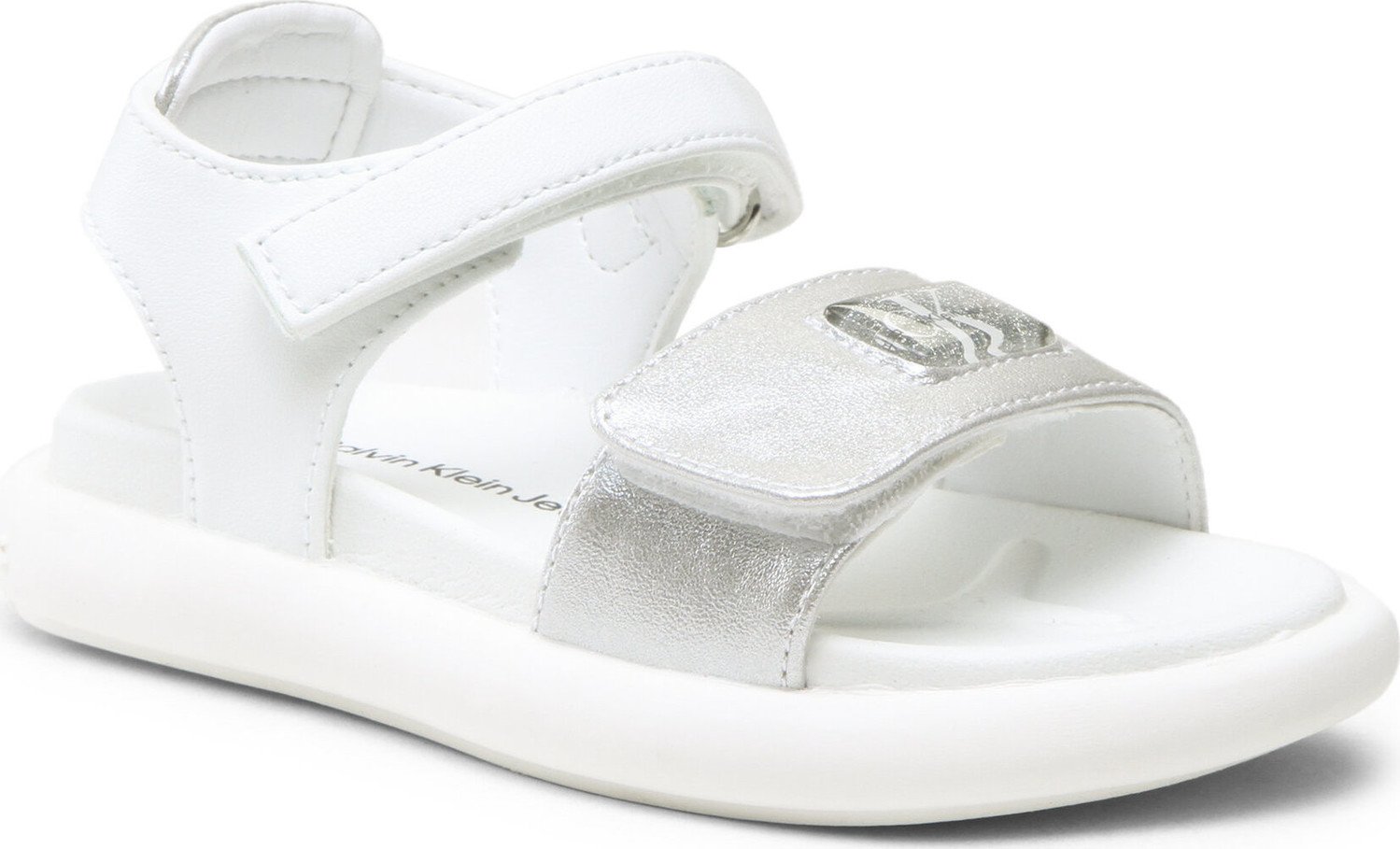 Sandály Calvin Klein Jeans Velcro Sandal V3A2-80496-1598 S Silver/White X059