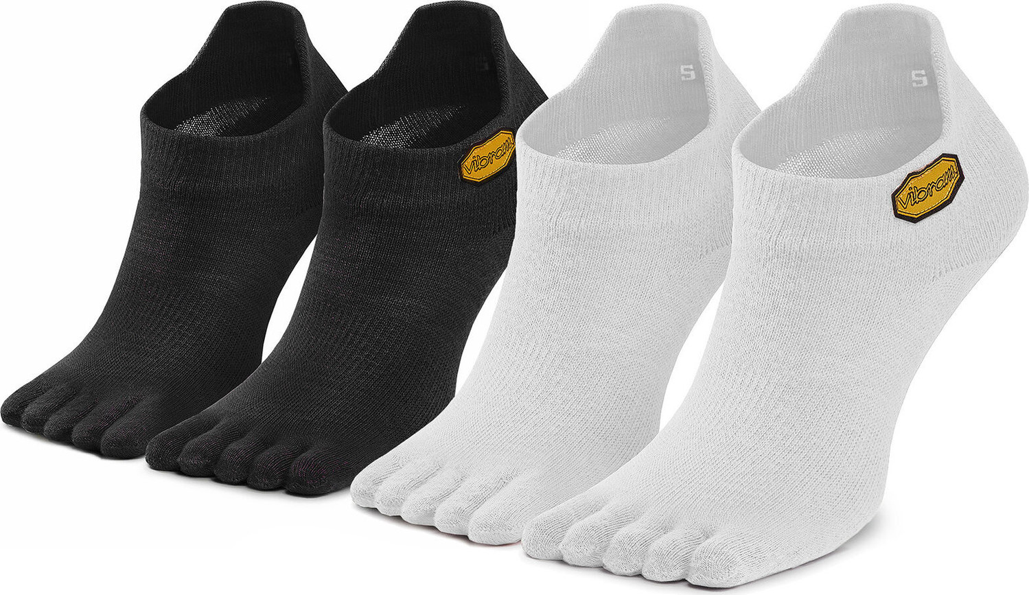 Sada 2 párů nízkých ponožek unisex Vibram Fivefingers No Show S15N12P White/Black