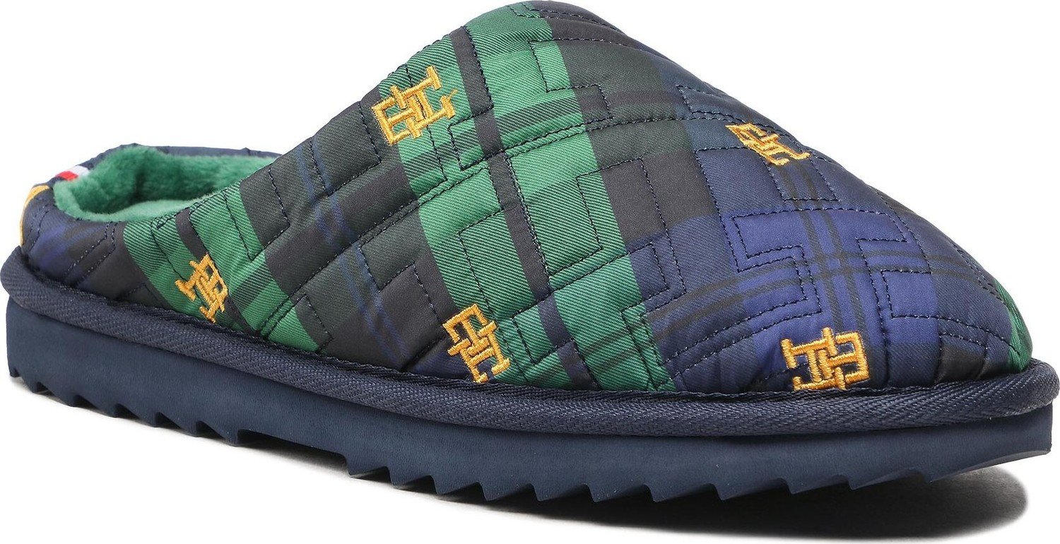 Bačkory Tommy Hilfiger Quilted Home Slipper Blackwatch FW0FW06913 Blackwatch Check 0G5