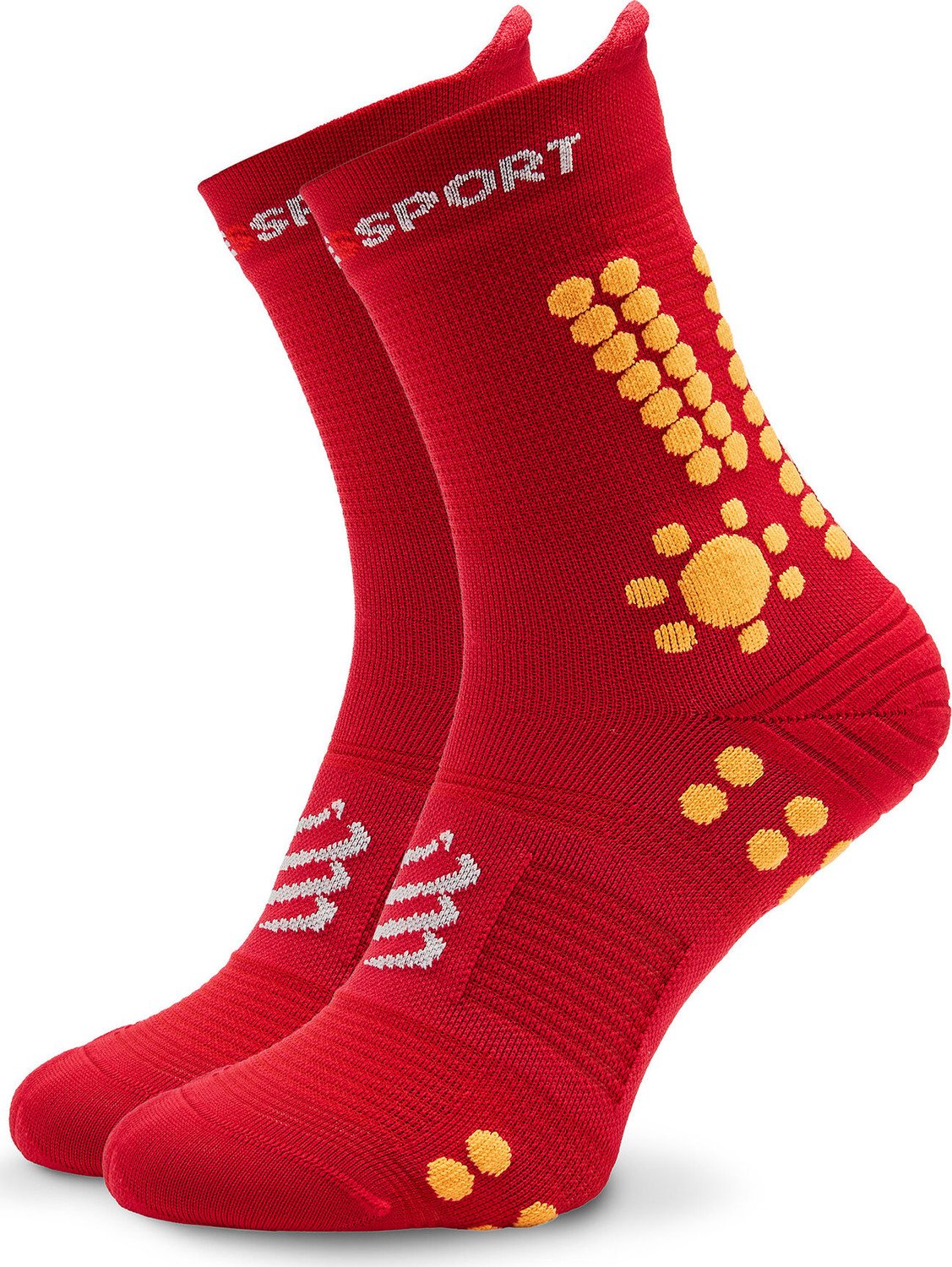 Klasické ponožky Unisex Compressport Pro Racing Socks v4.0 Trail XU00048B Persian Red/Blazing Orange 313