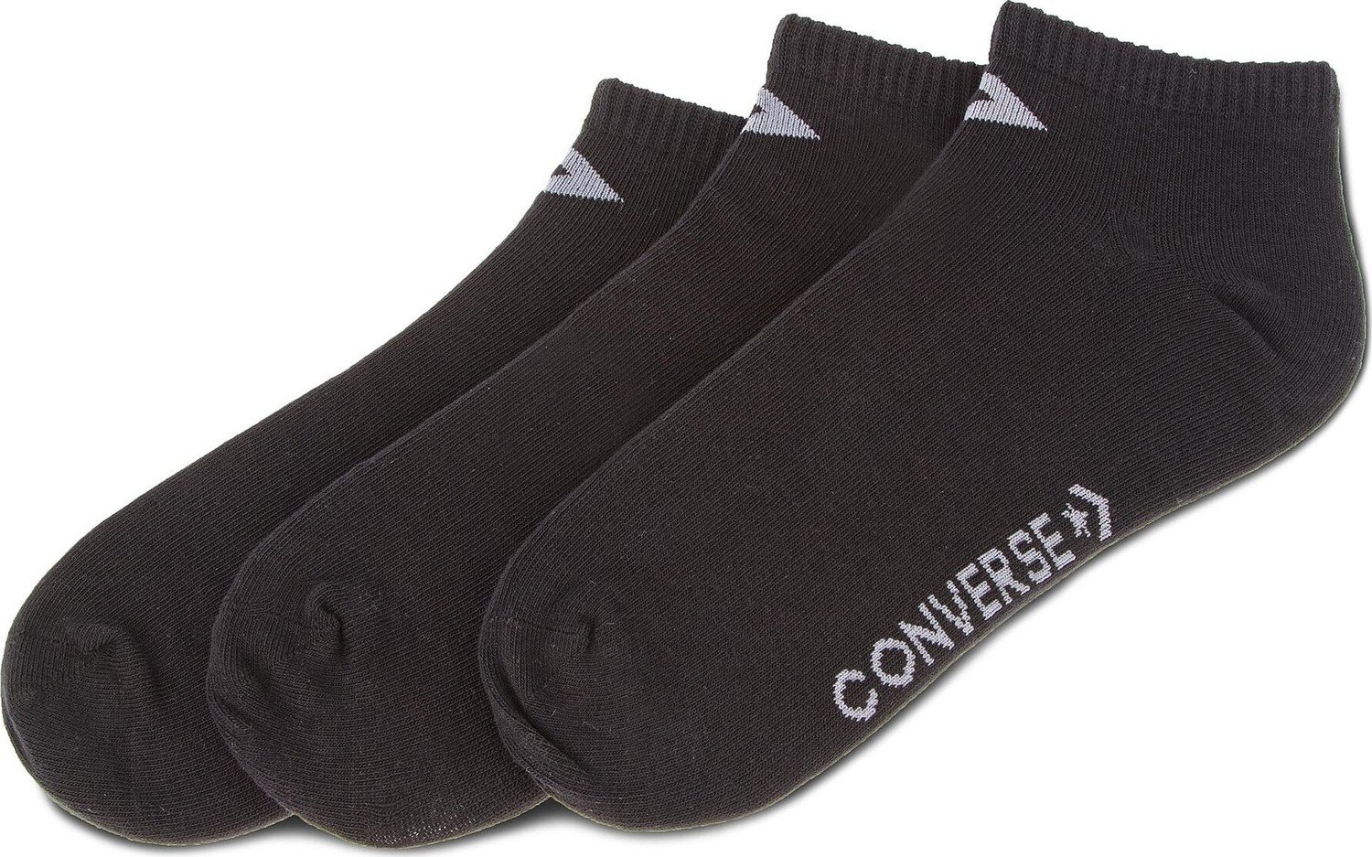 Sada 3 párů nízkých ponožek unisex Converse E747B-3010 Černá